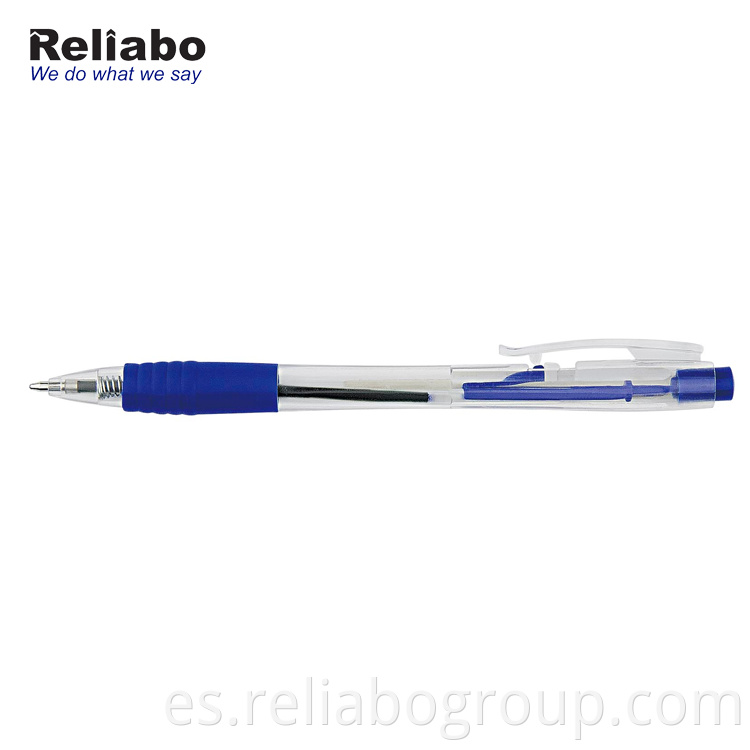 Bolígrafo de plástico transparente con diseño de logotipo personalizado de calidad Reliabo